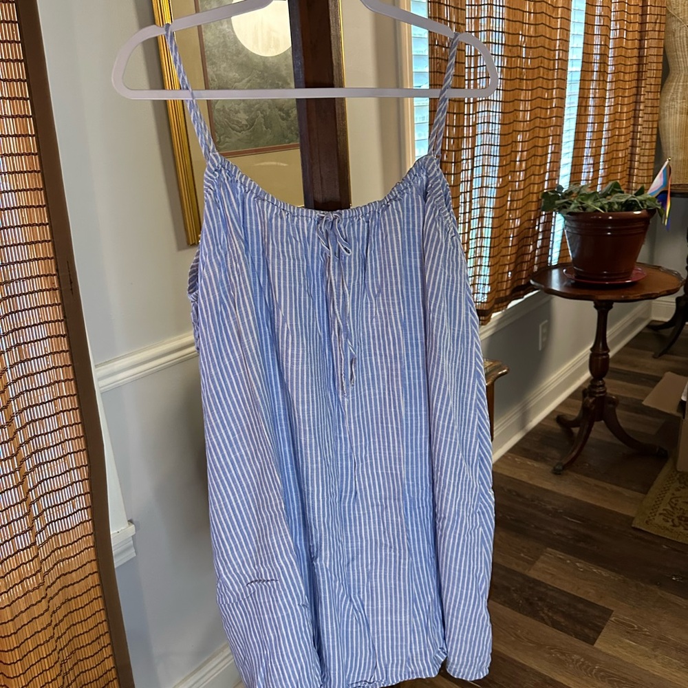 H&M Blue and White Striped linen dress